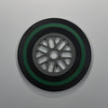F1 Tyre Drinks Coaster, Green (Intermediate)
