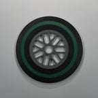 F1 Tyre Drinks Coaster, Green (Intermediate)