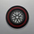 F1 Tyre Drinks Coaster, Red (Soft)