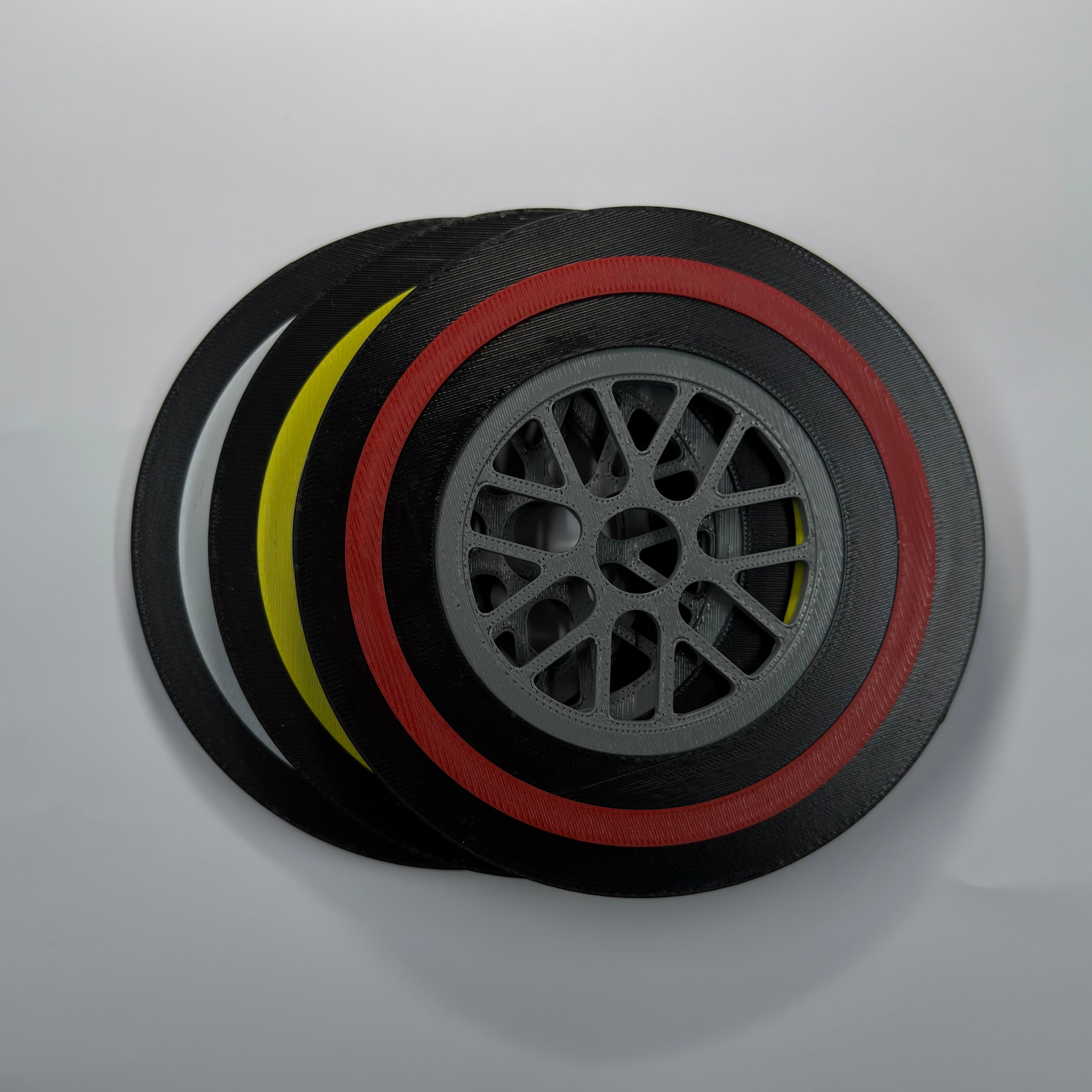 F1 Tyre Drinks Coasters, Dry Set