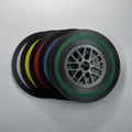 F1 Tyre Drinks Coasters, Full Set