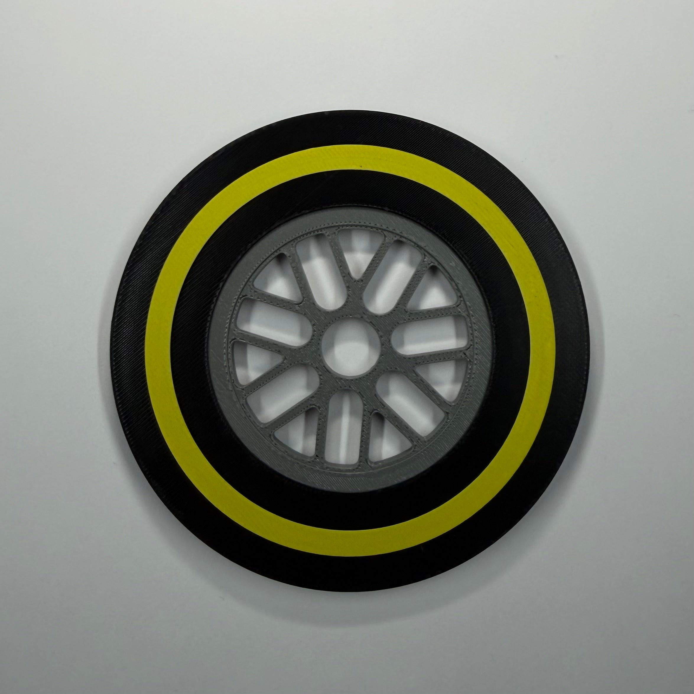 F1 Tyre Drinks Coaster, Yellow (Medium)