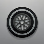 F1 Tyre Drinks Coaster, White (Hard)