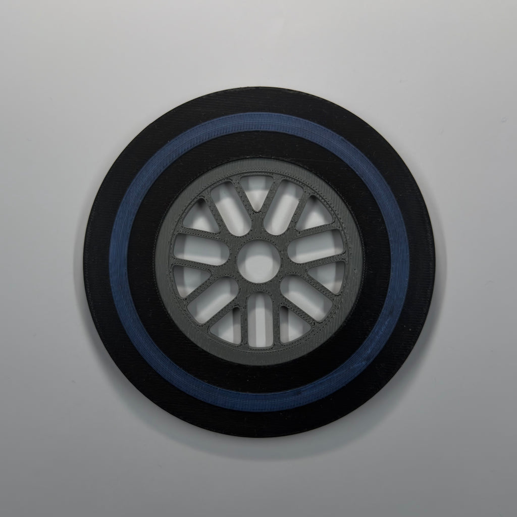 F1 Tyre Drinks Coaster, Blue (Wet)