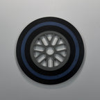 F1 Tyre Drinks Coaster, Blue (Wet)
