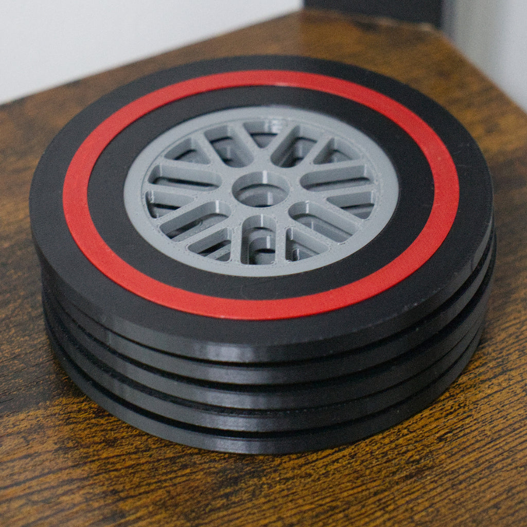 F1 Tyre Drinks Coasters, Full Set